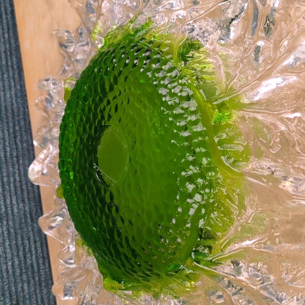 Humppila Finnish Glass Platter Signed, Designer Pertti Santalahti Vintage 1970s - Picture 7 of 12